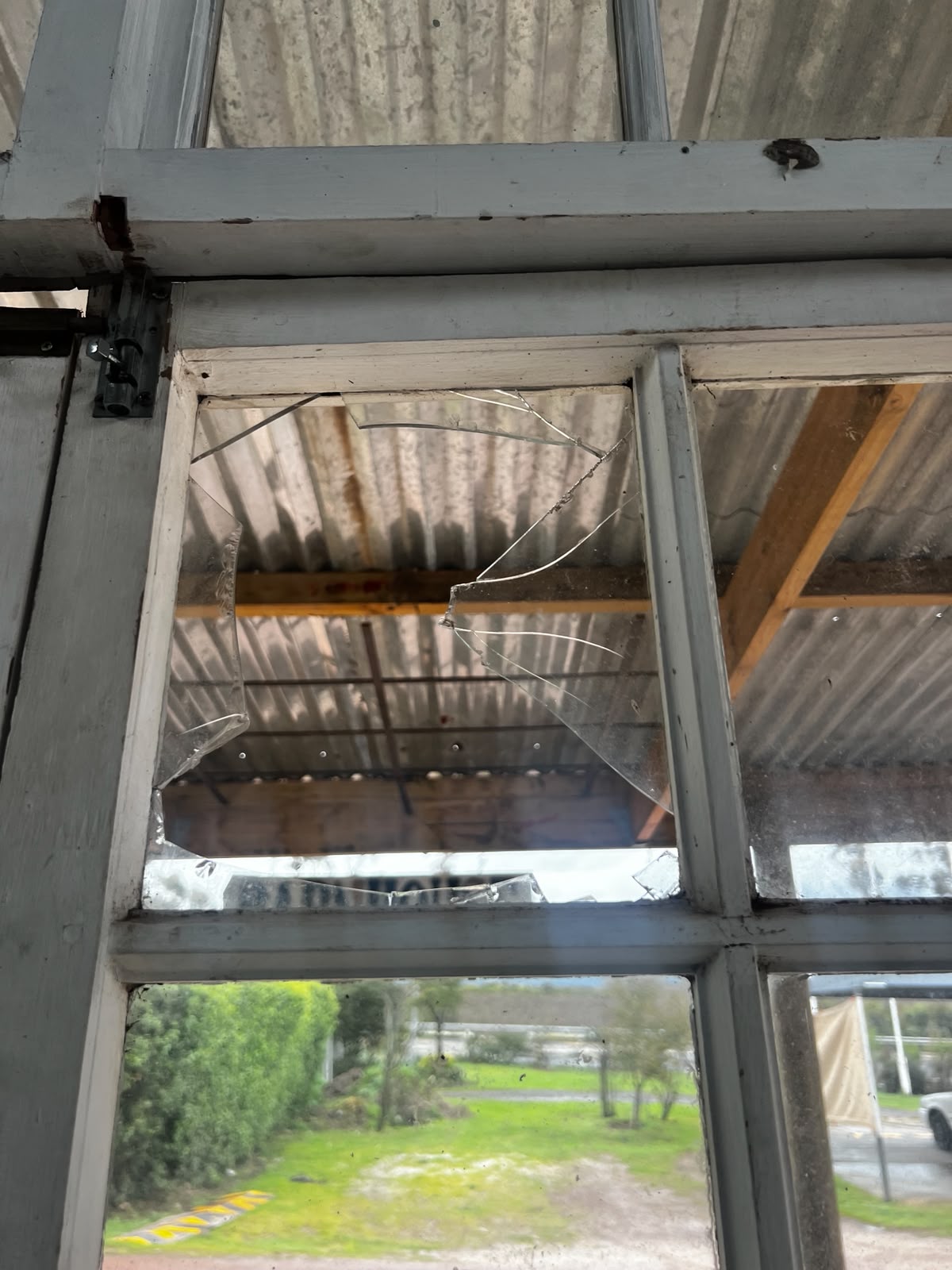 Broken panes needing repair